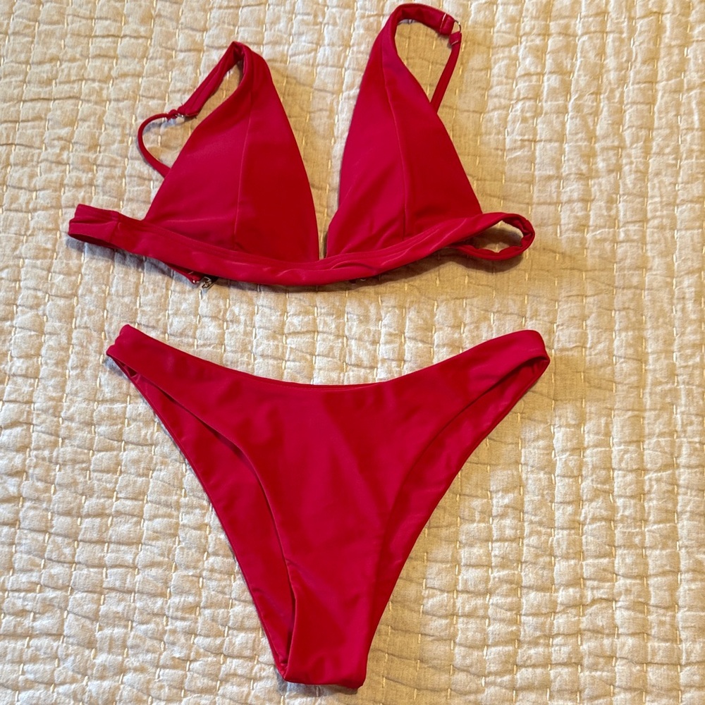 Red Two-Piece Bikini Set